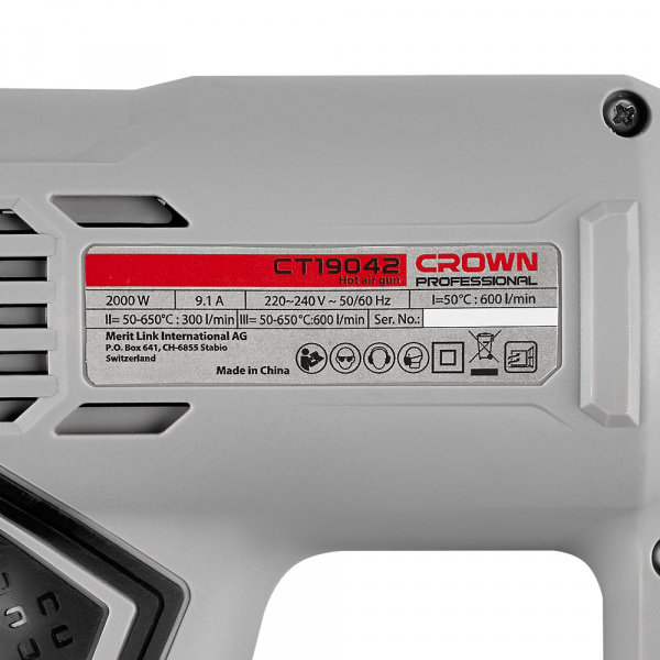 Фен технический CROWN CT19042K